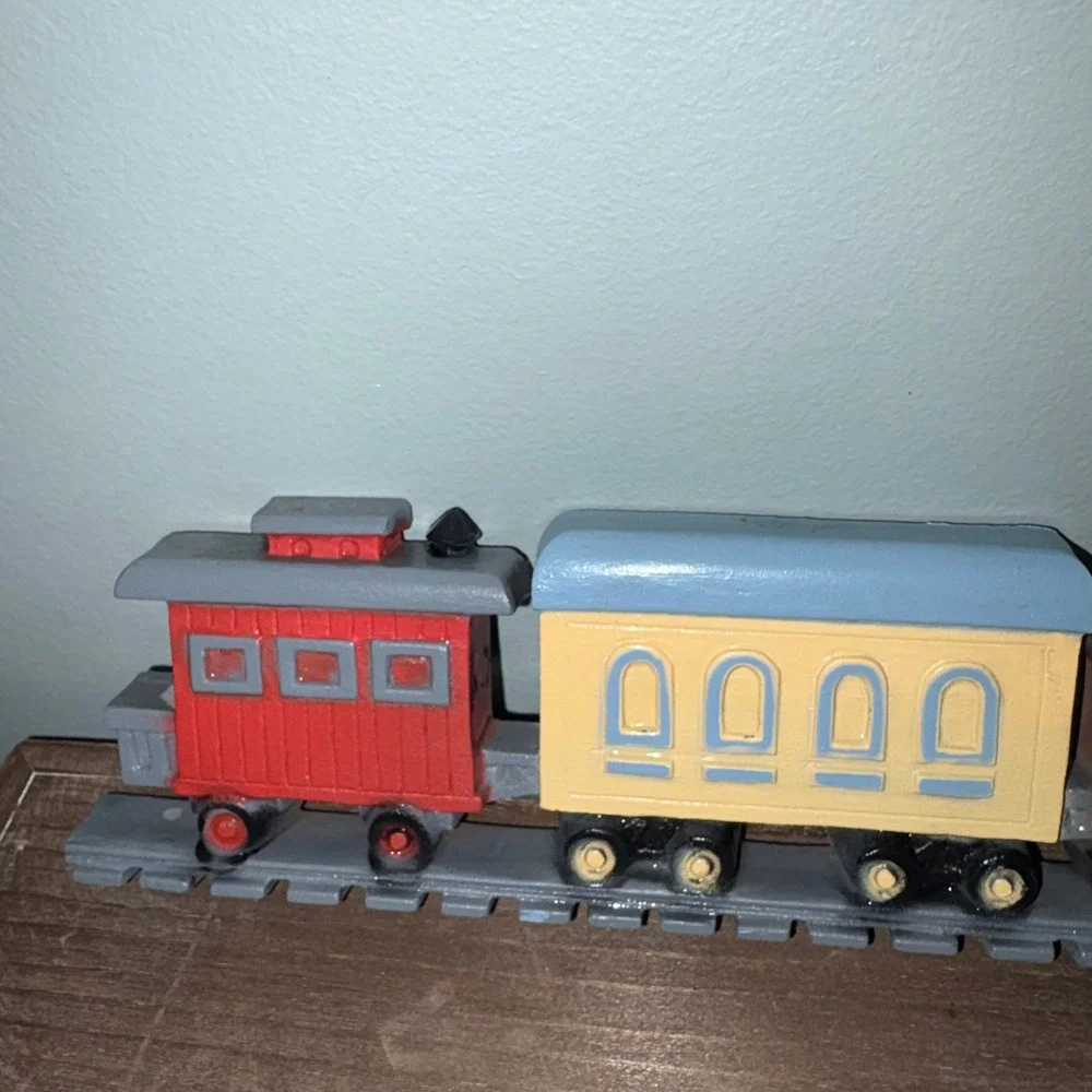Vintage 1990 Train Wall Decor Nursery Art Made in USA Multicolor Burwood